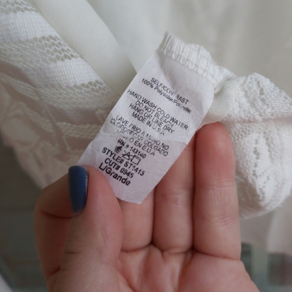 Donated. New white Flowy Top - Picture 7 of 7